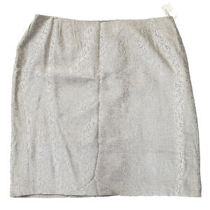 Emanuel Ungaro Women’s Skirt Size 22/56 Soft Cream Floral Embroidery